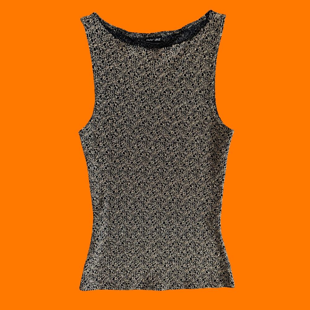 90's vintage black stretchy knit bodycon tank top MEDIUM